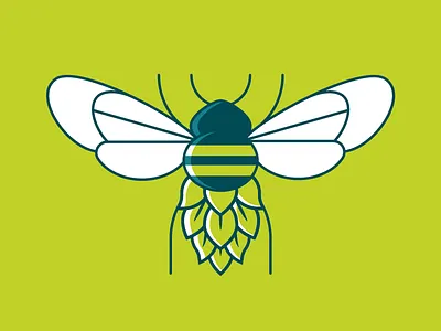 Hoppy Wings bee hop illustration vector