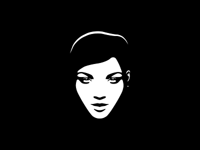 Face attractive comic face female gaze noir simple vector woman