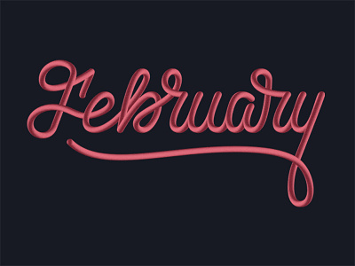 February art vector calligraphy handlettering lettering one stroke vector