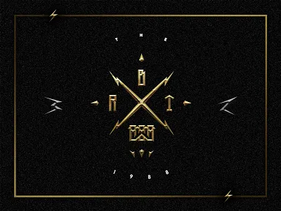 The Roboto 32 black gold logo logo design metal rock steel texture theroboto