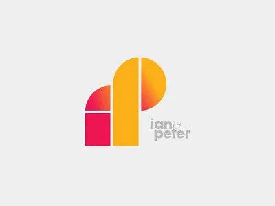 ian & peter branding ian icon monogram peter red retro simple yellow