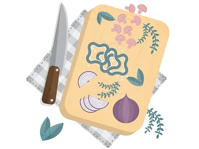 Chopping Block chef chopped cookery healthy herbs knife leaves mushrooms onion peppers vegetables