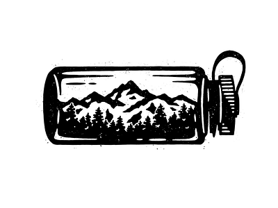 Nalgene adventure grit illustration ink mountains nalgene texture trees water wilderness