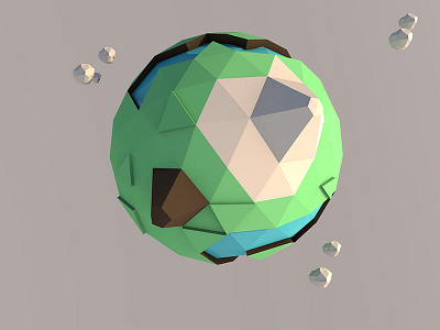 Poly earth 3d behance cinema4d earth lowpoly photoshop