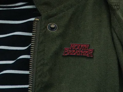 Mouth Breather lapel pin mouth breather stranger things typography