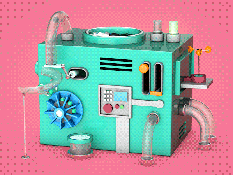 Marbleous Machine 3d animated gif loop machine marbles