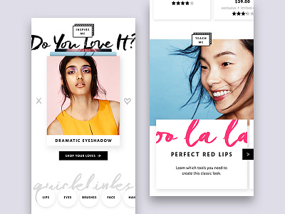 Sephora - Design Exploration carousel interactive layout mobile module product tiles tutorial typography ui visual