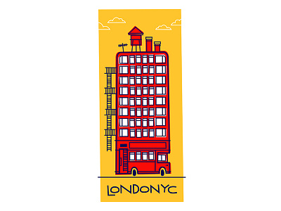 LONDONYC brick buildin bus double decker england illustration illustrator london new york nyc usa