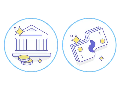 Financial Icons bank finance icons money