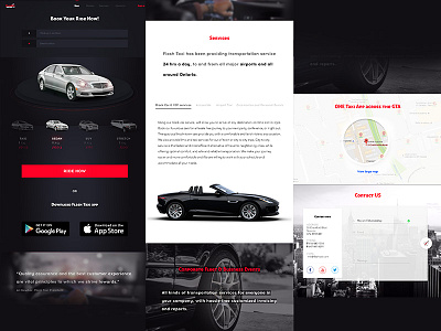 Taxi Service Website booking button cars flat icons interaction ui ux web webdesign website