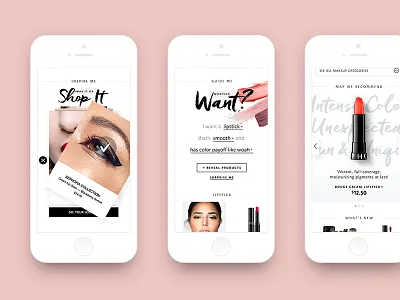 Sephora Collection Refresh carousel educational forms interactive layout mobile module product tiles typography ui visual