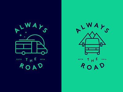 Always The Road Take 01 illustration logo minimal travel van