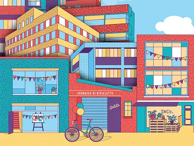 Street Scene buildings illustration street vector