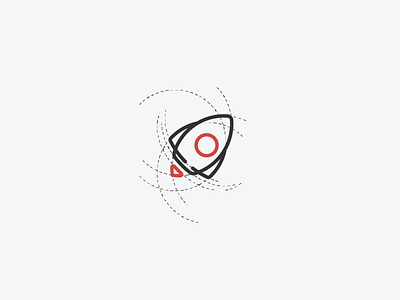 Rocket wush wush art circle grid line modern rocket simple
