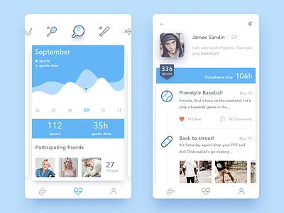Sports app app blue sport ui
