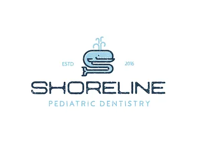 Shoreline S Whale blue dentist houston htx logo ocean paper hat pediatric smile texas waves whale