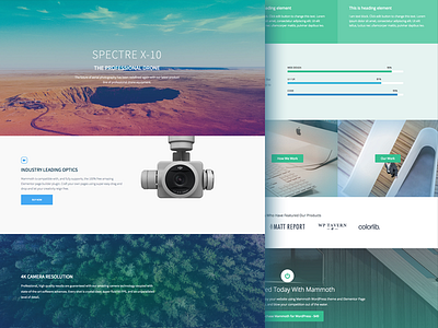 Mammoth WordPress Theme blue camera cr3ativ green landing page video wordpress