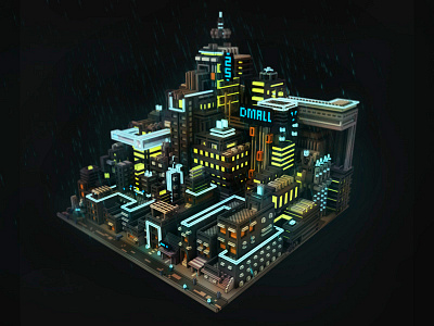 Future city magicavoxel ps