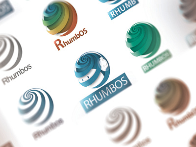 Logo Rhumbos isologo logo logotype mark rhumbos science