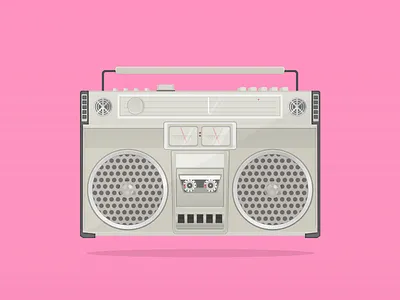 Bubblegum Boombox boombox flat illustration radio