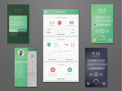 Kruzr branding dashboard drive mode ui ux wireframe