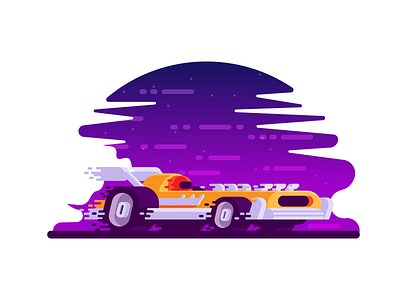 Supa Fast Car! car engine fast graphic design illustration night speed