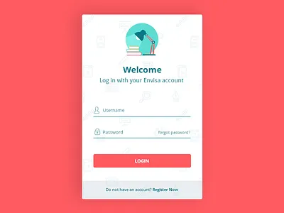 Language School Login Screen dailyui form interface light login minimal pattern pen red school simple ui
