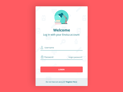 Language School Login Screen dailyui form interface light login minimal pattern pen red school simple ui