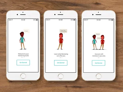 MNTR Walkthrough app clean illustrations interactive intro onboarding simple steps ui ux walkthrough