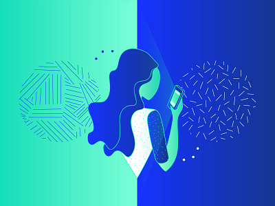 Social Sins #2 / Update circle digital flat green illustration live media smartphone social vector woman