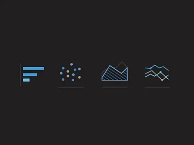 Data @ Night area chart bar chart chart dark theme data graph icon icons infographics line graph progress