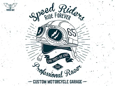 Motorcycle 04 custom googles helmet line motorbike racer riders speed vintage