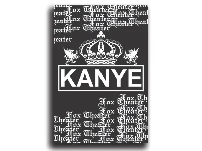 One Hour Design Challenge - 2.7.16 - Kanye gig poster kanye music poster