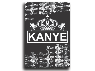 One Hour Design Challenge - 2.7.16 - Kanye gig poster kanye music poster