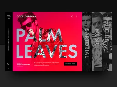 D&G – SS17 concept dg dolcegabbana fashion homepage landing page layout material minimal ss17 ui ux