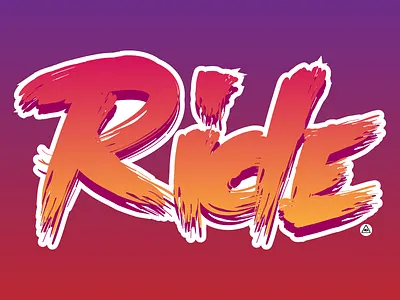 Ride 80s caligrafia calligraphy gradient j.tito gouveia ride stickers sunset type