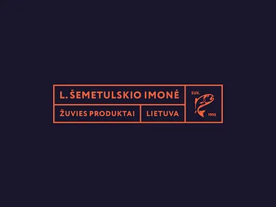 L. Semetulskio imone fish logo logotype mark salmon seafood symbol