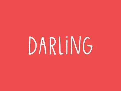 DARLiNG darling food hand drawn packaging typography