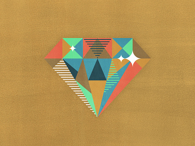 Gems 3 diamond facet gem illustration shapes simple triangles vector