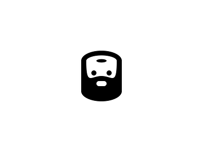 Sushi + Beard black brand face food logo logotype minimal white