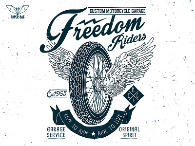 Motorcycle 05 badge line motorcycle racer riders speed vintage wheel wings