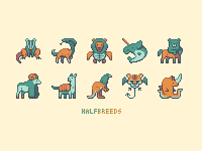 Halfbreeds 8 bit design pixel pixelart video game