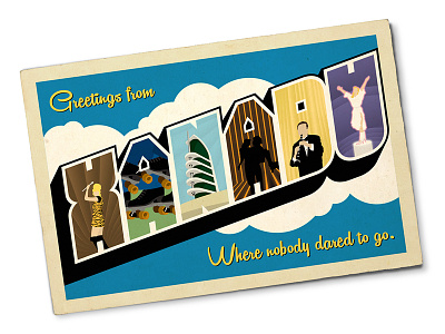 Greetings From Xanadu illustration olivia newton john postcard vector xanadu
