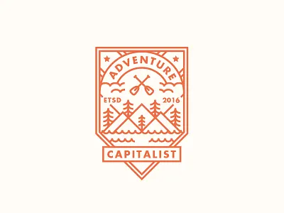 Adventure Capitalist 3 adventure apparel badge design illustration line art logo nature outdoors patch travel vector