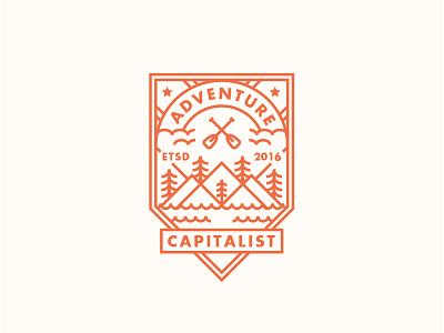 Adventure Capitalist 3 adventure apparel badge design illustration line art logo nature outdoors patch travel vector