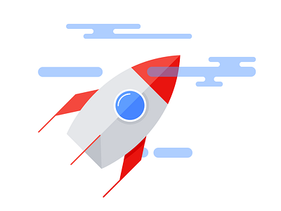 Blast off! flat illustration rocket