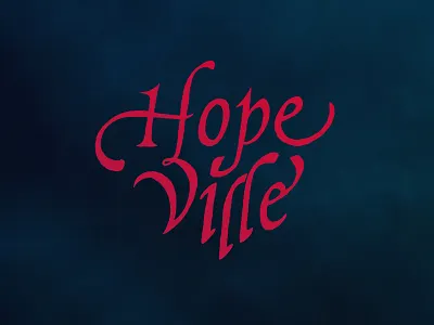 Hopeville logo brand branding classic drawn hand identity lettering logo logotype music type venue