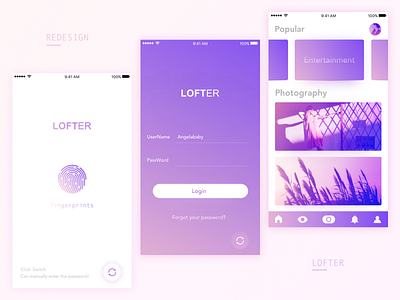 Redesign－LOFTER app ui