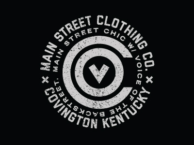 Main Street Clothing Co. Badge Lock up badge covington fashion logo texture