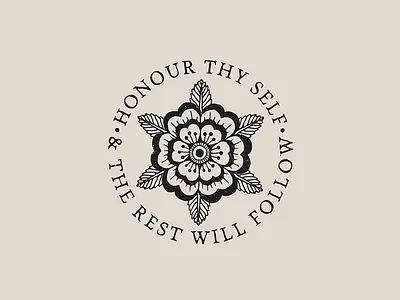 Honour apparel flower grunge illustration lettering tattoo tshirt